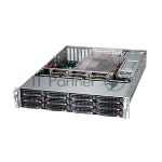 Компьютерный корпус SuperMicro CSE-826BAC12-R1K23LPB 2U, 2x1200W, 12x3.5" bay SAS3/SATA/NVMe4 7xLP, RM