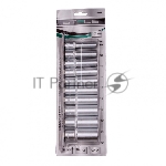 Набор удлиненных торцевых головок 1/2", 6-ти гр., CrV, 10шт., 10-22мм Stels