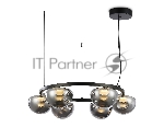 Подвесной светодиодный светильник Ambrella light LH12003/6 BK/GD/SM черный/золото/дымчатый 36W 3000K D760*175