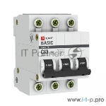 Автоматический выключатель EKF mcb4729-3-63C 3P 63А (C) 4,5кА ВА 47-29 Basic