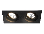 Встраиваемый поворотный точечный светильник Ambrella light TN102760/2 BK черный IP20 GU5.3/2 200*100*32