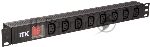 Блок розеток 8 мест PDU 19дюймов IEC320 C13 PH12-8C133 с LED выкл. алюм. профиль1U вход C14 без шнура ITK PH12-8C133