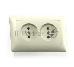 Розетка 2-м СП Селена 16А IP20 РС16-371 сл. кость Кунцево 8147