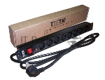 Блок розеток 19" 8 шт., 16A 250V, шнур питания 3.0 м
