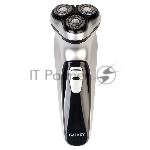 Бритва Galaxy Line GL 4209, серебряный с черным, роторная, аккумуляторная, 5 Вт, Li-Ion аккумулятор емкостью 600 мА*ч, время непрерывной работы до 1,5 ч, ножи из нержавеющей стали, 3 независимые плавающие головки, возможность промывки бреющего блока, индикатор заряда и работы, встроенный триммер для подравнивания висков, USB зарядка