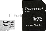 Флеш карта Micro SecureDigital 16Gb TranscendTS16GUSD300S-A{MicroSDHC Class 10 UHS-I, SD adapter}