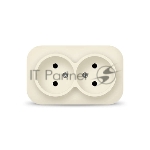 Розетка 2-м ОП 10А IP20 без заземл. сл. кость IONICH 1427