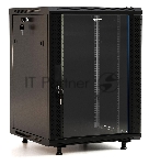 Шкаф телекоммуникационный настенный Hyperline TWB-FC, 19", 22U, 1086х600х450 мм (ВхШхГ), дверь: стекло, разборный, цвет: чёрный