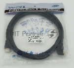Кабель HDMI 2м, 19pin to 19pin, 1 угловой разъем, черный 