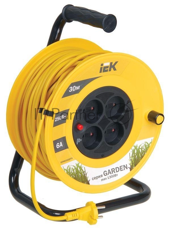 Катушка IEK WKP23-06-04-30, УК30 с т/з 4 места 2Р/30м 2х0,75 мм2 "Garden"