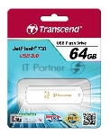 Флешка USB Transcend JetFlash 730 (TS64GJF730), 64Gb, USB 3.0, R/W 80/25, белый