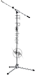 Микрофонная стойка "журавль" K&M 21080-300-87 высота 925 до 1630 мм, длина стрелы от 425 до 725 мм, металлические узлы, складная конструкция, материал стойки - сталь, цвет серый
