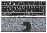 Клавиатура для ноутбука Lenovo IdeaPad Z500 черная с серой рамкой