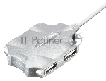 Разветвитель USB 2.0 Buro BU-HUB4-0.5-U2.0-Candy 4порт. серебристый