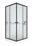 Душевой уголок BAU Stil Hit Black с поддоном 90x90х195, рифленое закаленное стекло, черный профиль