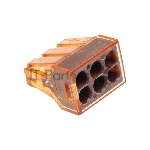 Экспресс-клемма СМК 773-606 с пастой, 6-проводная 0,75-4 мм² (50 шт/уп) Rexant