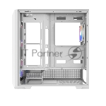 Корпус ПК без блока питания Case SAMA S41 White, Midi-Tower, TG, 4x120mm ARGB, 2xUSB 3.0 + 1xUSB 3.2 Type-C, ATX, mATX, mITX White