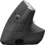 Мышь беспроводная Logitech MX Vertical черный/серебристый, 4000 dpi, радиоканал, Bluetooth, USB, кнопки - 6