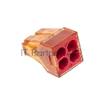 Экспресс-клемма СМК 773-604 с пастой, 4-проводная 0,75-4 мм² (50 шт/уп) Rexant
