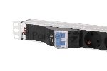 Верт блок розет Rem-16 с авт 16А 10 Shuko 10IEC60320 C19 16A алюм 33-38U 3м