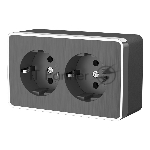 Розетка двойная с заземлением Werkel Gallant (графит рифленый) W5072104