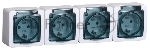 Розетка IEK ERMP42-K03-16-54-EC РСб24-3-ГПБд роз 4м с з/к о/у IP54 (дымчатый) ГЕРМЕС PLUS