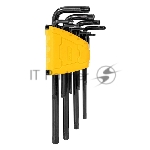 Набор шестигранных ключей ";TORX"; удлиненных Deli DL234209H 9 шт Материал CR-V. Спецификация: T10,T15,T20,T25,T27,T30,T40,T45,T50, пластиковый держатель