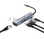 Концентратор USB HUB UH-545 USB3.0 с Ethernet RJ45, гигабитным Ethernet RJ45 x 1, портом питания USB-C (5 В 3 А) x 1, портами передачи данных USB-A 3.0 x 3