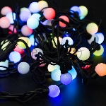 Гирлянда Neon-night "Мультишарики" Ø23 мм, 10 м, черный каучук, 80 LED, свечение с динамикой, цвет RGb