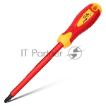Диэлектрическая крестовая отвертка Deli DL518150 PH3х150 мм сталь Cr-V, сертификат VDE для работ под напряжением до 1000 В