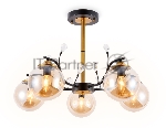 Светильник Ambrella light TR9072/5 BK/TI черный/янтарь E14 max 40W D620*420