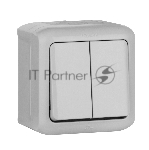Legrand Legrand 782331 Переключатель двухклавишный IP44 (Серый)