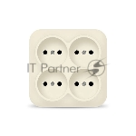 Розетка 4-м ОП 10А IP20 квадрат. без заземл. сл. кость IONICH 1453