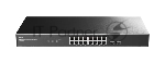 Коммутатор CUDY GS1016ES2, 16×1 Гбит/с + 2×1 Гбит/с SFP, настраиваемый