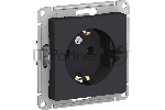 Механизм розетки 1-м СП AtlasDesign с заземл. 16А карбон SchE ATN001043