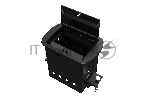 Прямоугольный металлический корпус Wize Pro WRTS-M-4CBOX-B серия M, для модульной системы врезного лючка в стол с убирающейся крышкой для установки до 4 модулей-вставок серии М, черный