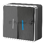 Выключатель двухклавишный с подсветкой Gallant (графит рифленый) W5020104