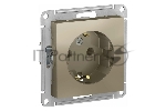 Механизм розетки 1-м СП AtlasDesign с заземл. 16А шампань SchE ATN000543