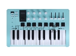 MIDI клавиатура 231599 Arturia MiniLAB 3 Aquamarine 25 клавиш, 8 энкодеров, 8 RGB пэдов, 8 фейдеров, дисплей, сенсорные регуляторы Pitch/Modulation, MIDI-выход, 1/4" Jack вход педали, режим Chord, арпеджиатор, USB-C