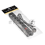 Сетевой фильтр-удлинитель с USB зарядкой ExeGate SP-6-USB-1.8B (6 евророзеток с заземлением, 2 USB-A 2A, 1.8 м, защита от перегрузки, выключатель с подсветкой, черный)