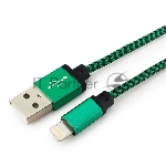 Кабель Gembird USB 2.0 Cablexpert AM/Lightning 8P, 1м, нейлоновая оплетка, алюминиевые разъемы, зеленый, пакет