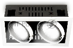 Карданный встраиваемый светодиодный светильник T812 BK/CH 2*12W 4200K
