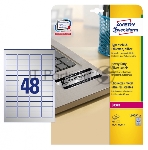 Этикетки Avery Zweckform L6009-20 A4 45.7x21.2мм 48шт на листе/198г/м2/20л./серебристый самоклей. для лазерной печати