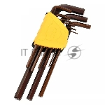 Ключ Deli Набор шестигранных ключей удлиненных Deli DL230708G 9шт S2, размеры 1,5,2,2,5,3,4,5,6,8,10мм, пластиковый держатель