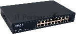 Коммутатор PoE коммутатор FE, 16 *10/100 Base-T с PoE, 2 x GE Uplink (RJ45), 1 x GE SFP Uplink, мощность PoE на порт до 30W, суммарно PoE до 292W