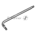Вороток Г-образный, 150*40 мм, квадрат 1/4", CrV, матовый хром  Denzel