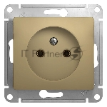 Механизм розетки 1-м СП Glossa 16А IP20 без заземл. титан SchE GSL000441