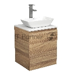 Тумба Bau Dream Blackwood 50 с дверцей, раковина BAU Spectrum mini 47х24 смеситель для раковины высокий Hotel Still, нержавеющая сталь