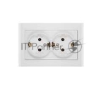 Розетка 2-м СП Бриллиант с заземл. бел. UNIVersal 7947533