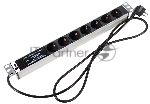 Блок розеток Rem-16 с фил. и инд., 7 Shuko, 16A, алюм., 19", шнур 3 м. (R-16-7S-FI-440-3)